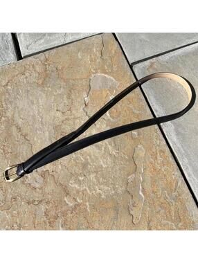 Vintage 90s Black Leather Dress Belt Made in Italy